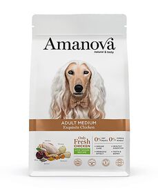 Amanova - Croquettes Adult Medium au Poulet pour Chiens - 12Kg