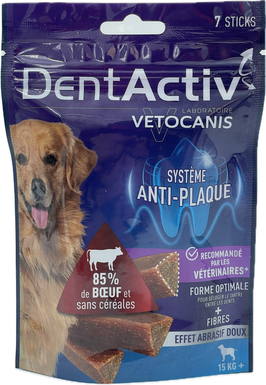Vetocanis - Sticks Dentactiv au Boeuf pour Chiens - x7
