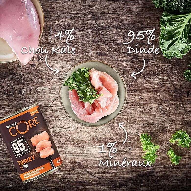 Wellness CORE - Repas Complet 95% de Dinde pour Chien - 400g Image numéro 5 Wellness CORE - Repas Complet 95% de Dinde pour Chien - 400g Image numéro 5