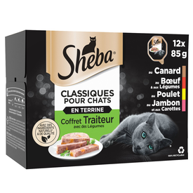 Sheba - Barquettes Coffret Traiteur aux Viandes pour Chat - 12x85g