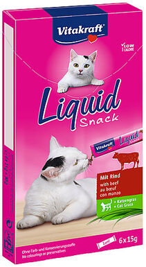 Vitakraft - Friandises Liquid Snack au Bœuf + Inuline pour Chat - 90g