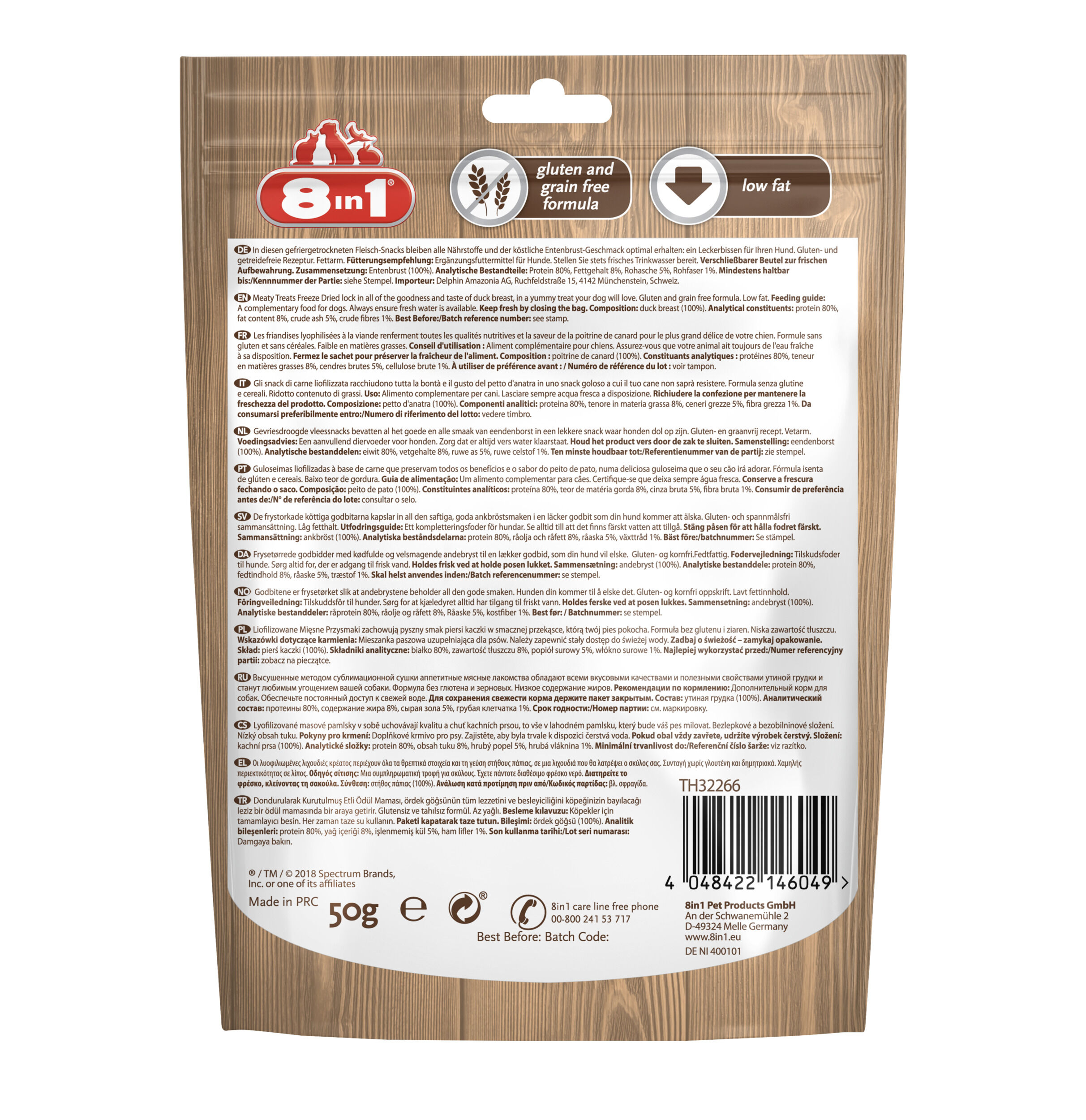 8in1 - Friandises Freeze Dried au Canard pour Chiens - 50g Image num&eacute;ro 3