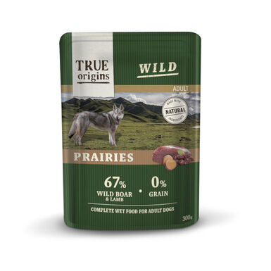 True Origins Wild - Repas Sachet Fraîcheur Sanglier & Agneau pour Chiens Adultes - 300G