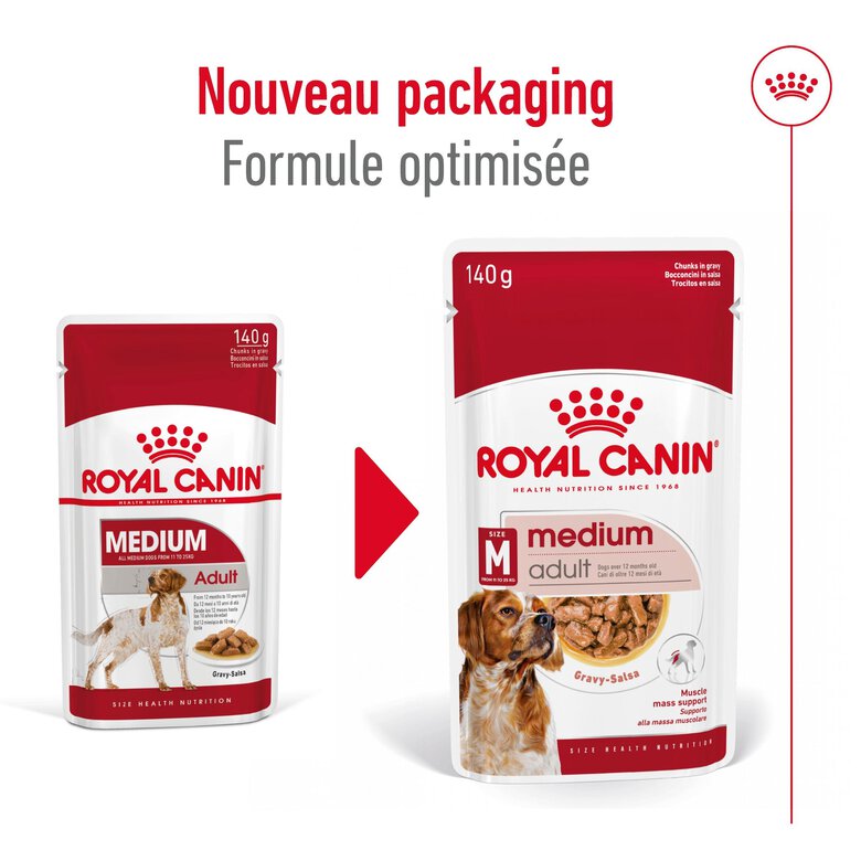 Royal Canin - Sachet Fraicheur Medium Adult En Sauce Pour Chiens - 10x140g Image numéro 9 Royal Canin - Sachet Fraicheur Medium Adult En Sauce Pour Chiens - 10x140g Image numéro 9
