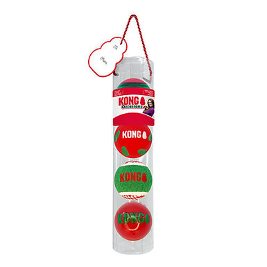 KONG - JOUET HOLIDAY OCCASIONS BALLS 4-PK M