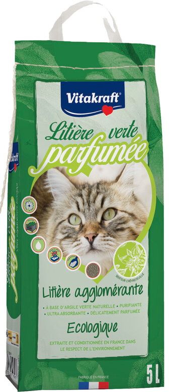 Vitakraft - Litière Verte Agglomérante pour Chats - 5L Image numéro 1 Vitakraft - Litière Verte Agglomérante pour Chats - 5L Image numéro 1