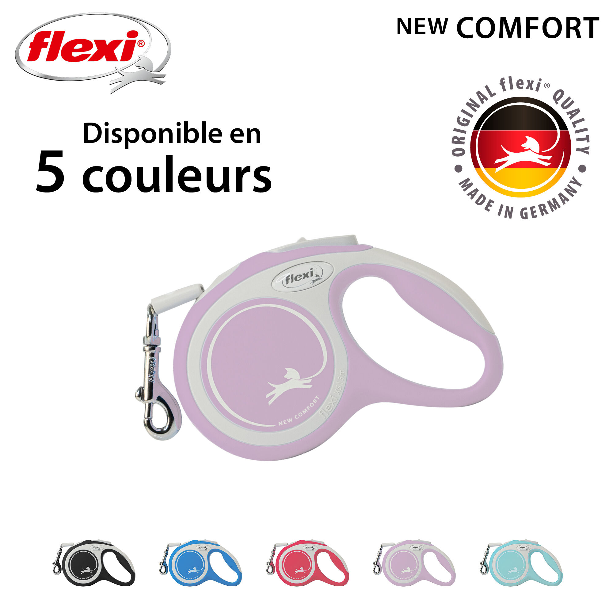 Flexi - Laisse New Confort Avec Sangle pour Chien Rose - XS 3m Image num&eacute;ro 6