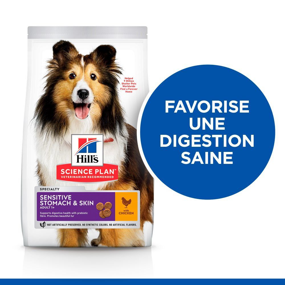 Hill's Science Plan - Adult Sensitive Stomach & Skin Croquettes Pour Chien Au Poulet  - 12kg Image num&eacute;ro 3