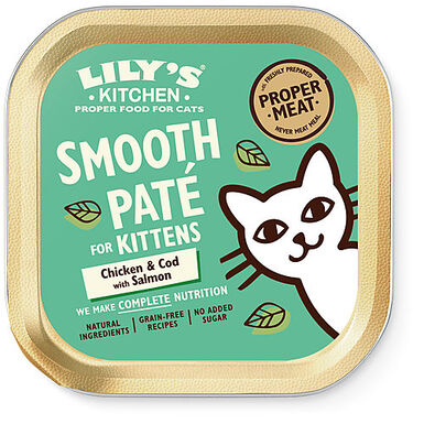 Lily's Kitchen - Pâtée Moelleuse Poulet Cabillaud et Saumon pour Chaton - 85g