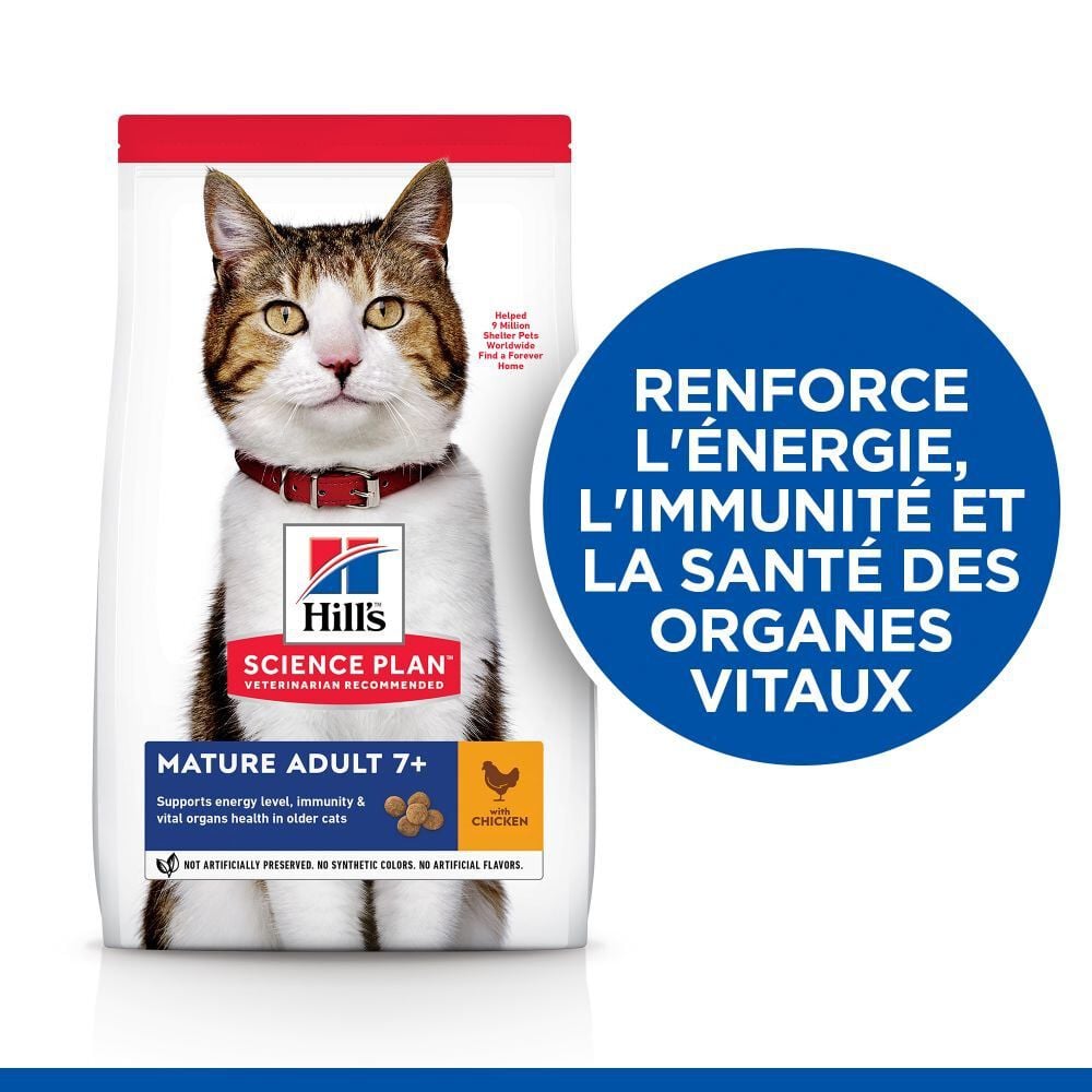 Hill's Science Plan - Mature Adult Croquettes Pour Chat Ag&eacute; Au Poulet  -  1,5kg Image num&eacute;ro 2
