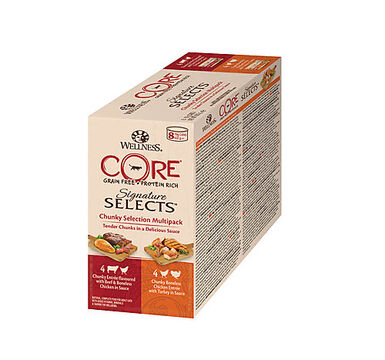 Wellness CORE - Multipack Les Tendres Dés Signature Selects pour Chat - 635g