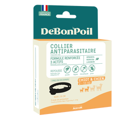 DeBonPoil - Collier Antiparasitaire pour Petit Chien - Noir