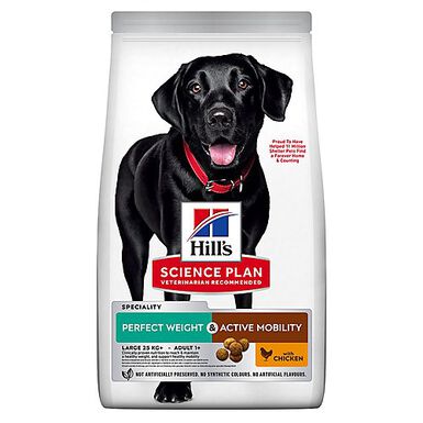 Hill's Science Plan - Croquettes Adult Large Breed Perfect Weight + Mobility au Poulet pour Chien - 12Kg