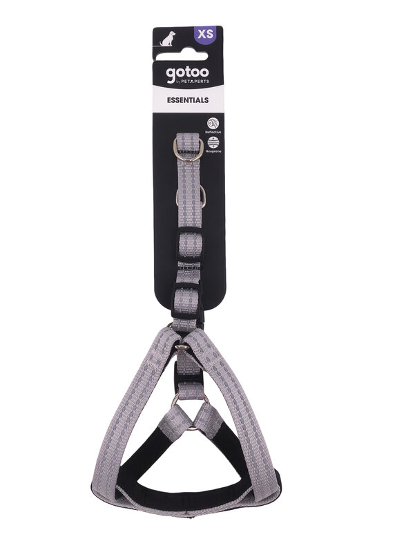 Gotoo - Harnais Essentials en Nylon Premium Gris pour Chien - XS Image numéro 6 Gotoo - Harnais Essentials en Nylon Premium Gris pour Chien - XS Image numéro 6