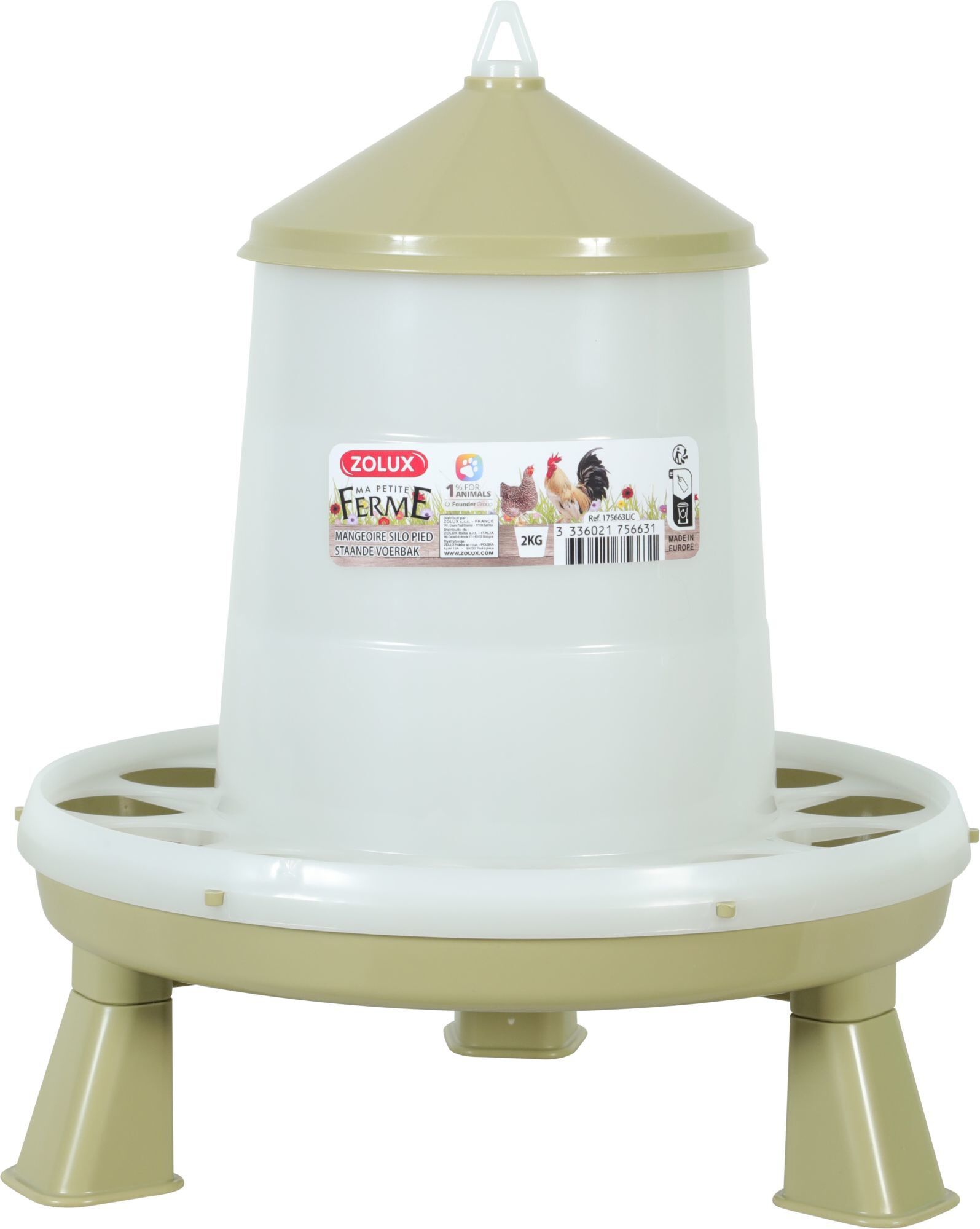 Zolux - Mangeoire Silo Lichen sur Pied pour Basse Cour - 2Kg Image num&eacute;ro 1