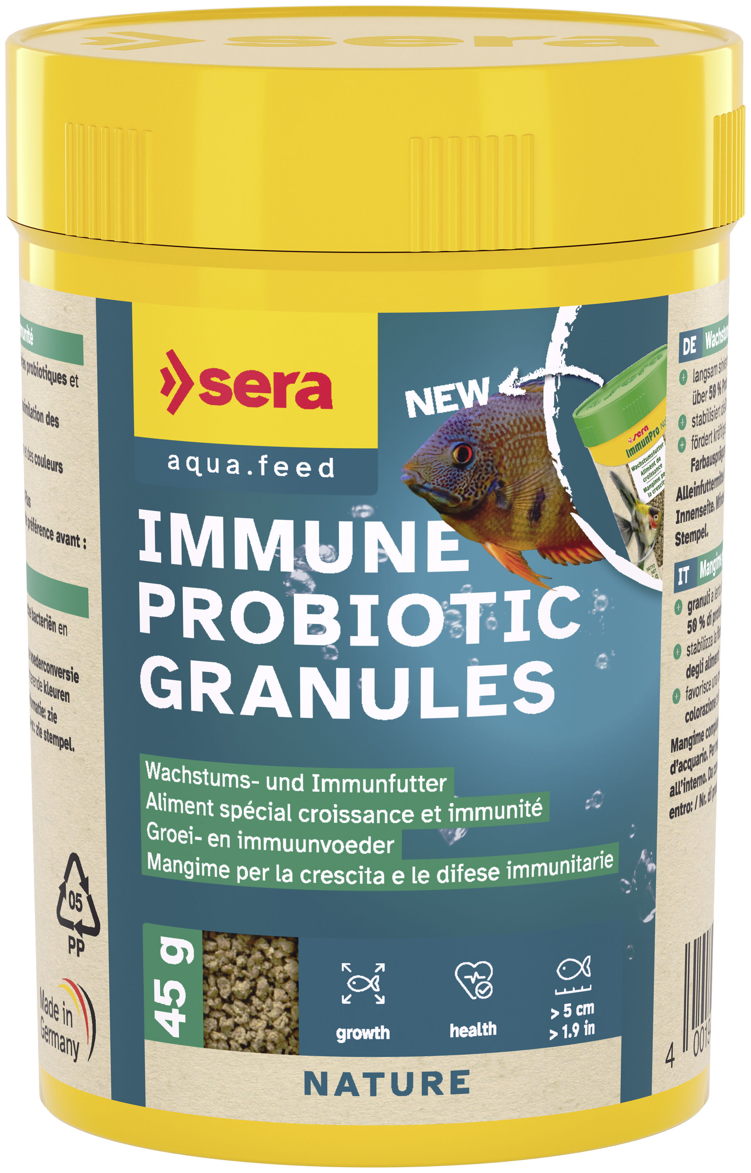 Sera - Granul&eacute;s Immune Probiotic Granules pour Poissons d'Eau Douce - 45g/100ml Image num&eacute;ro 1