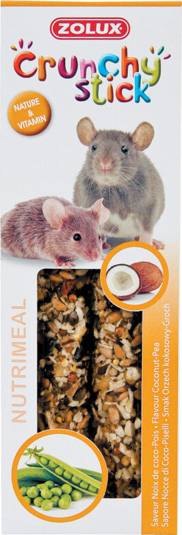 Zolux - Friandises Crunchy Stick Noix de Coco et Petits Pois pour Rat et Souris - 115g Image numéro 2 Zolux - Friandises Crunchy Stick Noix de Coco et Petits Pois pour Rat et Souris - 115g Image numéro 2
