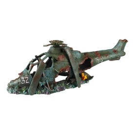 Aquadella - Décoration Hélicoptère 1 pour Aquarium - 74,5x22,5x25cm