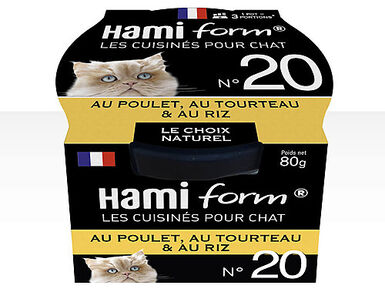 Hamiform - Les Cuisinés N°20 Poulet Tourteau Riz pour Chat - 80g