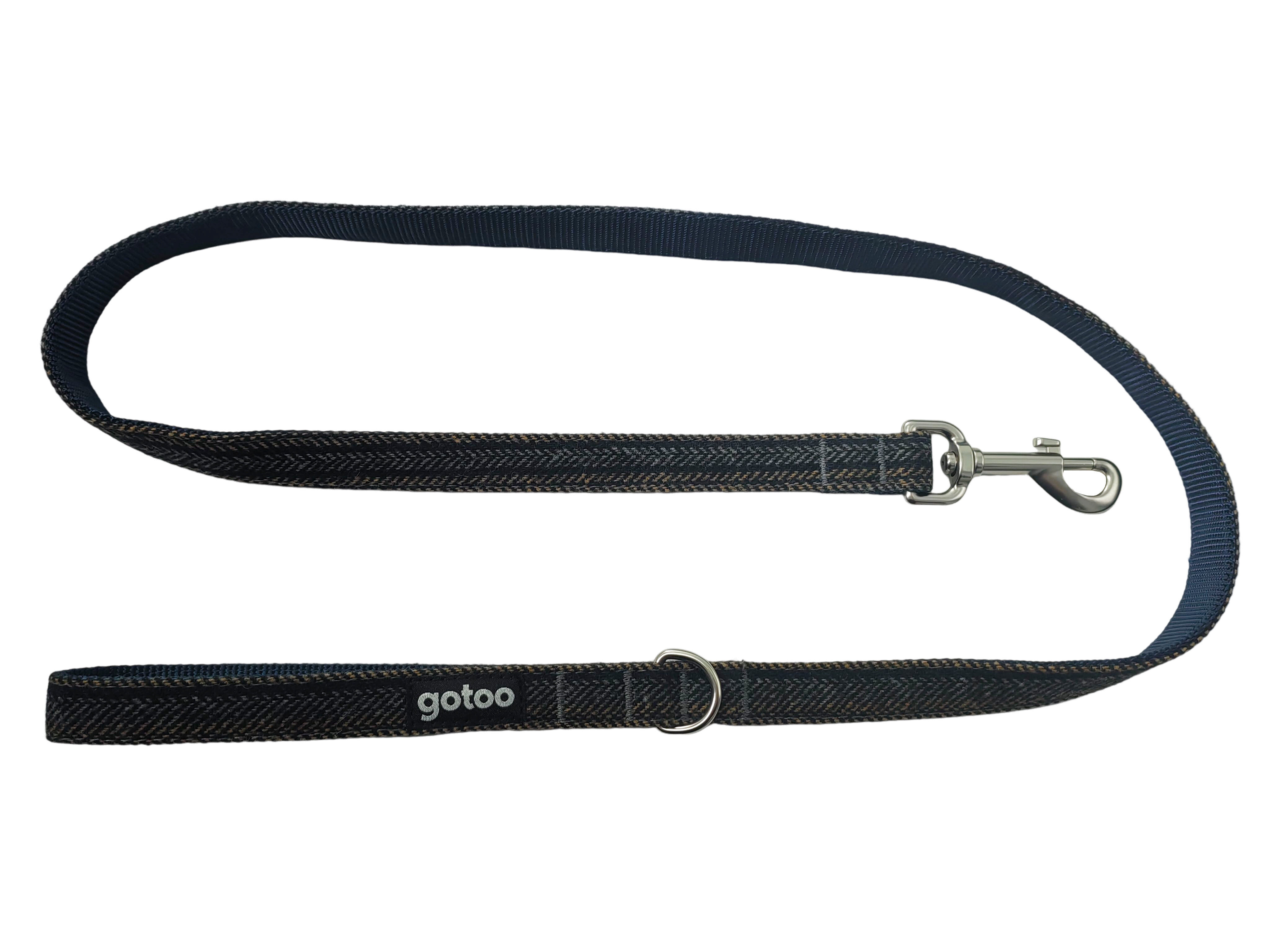 Gotoo - Laisse en Tweed Bleu pour chien - M Image num&eacute;ro 1
