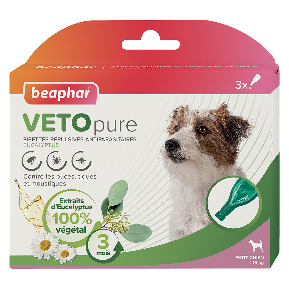 Beaphar - Pipettes Antiparasitaires VETOpure Eucalyptus pour Petits Chiens - 3x1ml Image num&eacute;ro 1