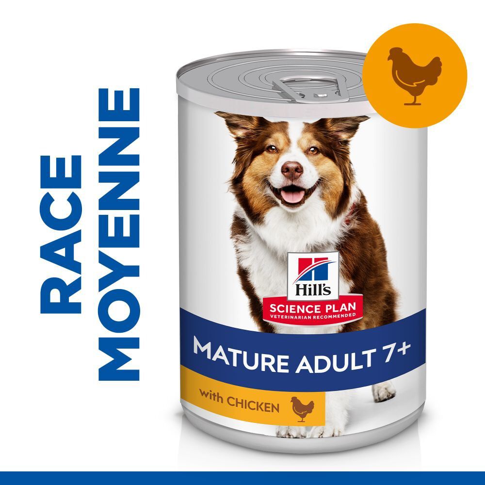 Hill's Science Plan - Mature Adult Bo&icirc;te pour Chien &Acirc;g&eacute; Poulet - 370 GR Image num&eacute;ro 5