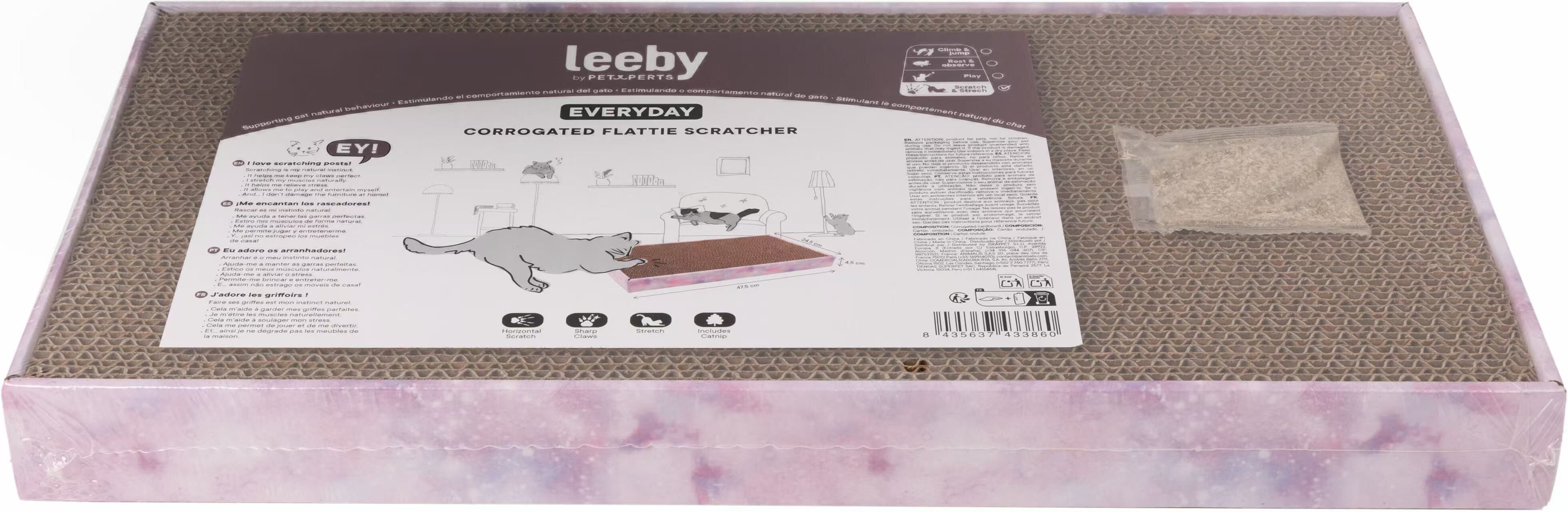 Leeby - Griffoir Everyday Flattie Scratcher pour Chats - 47,5x24,5cm Image num&eacute;ro 3