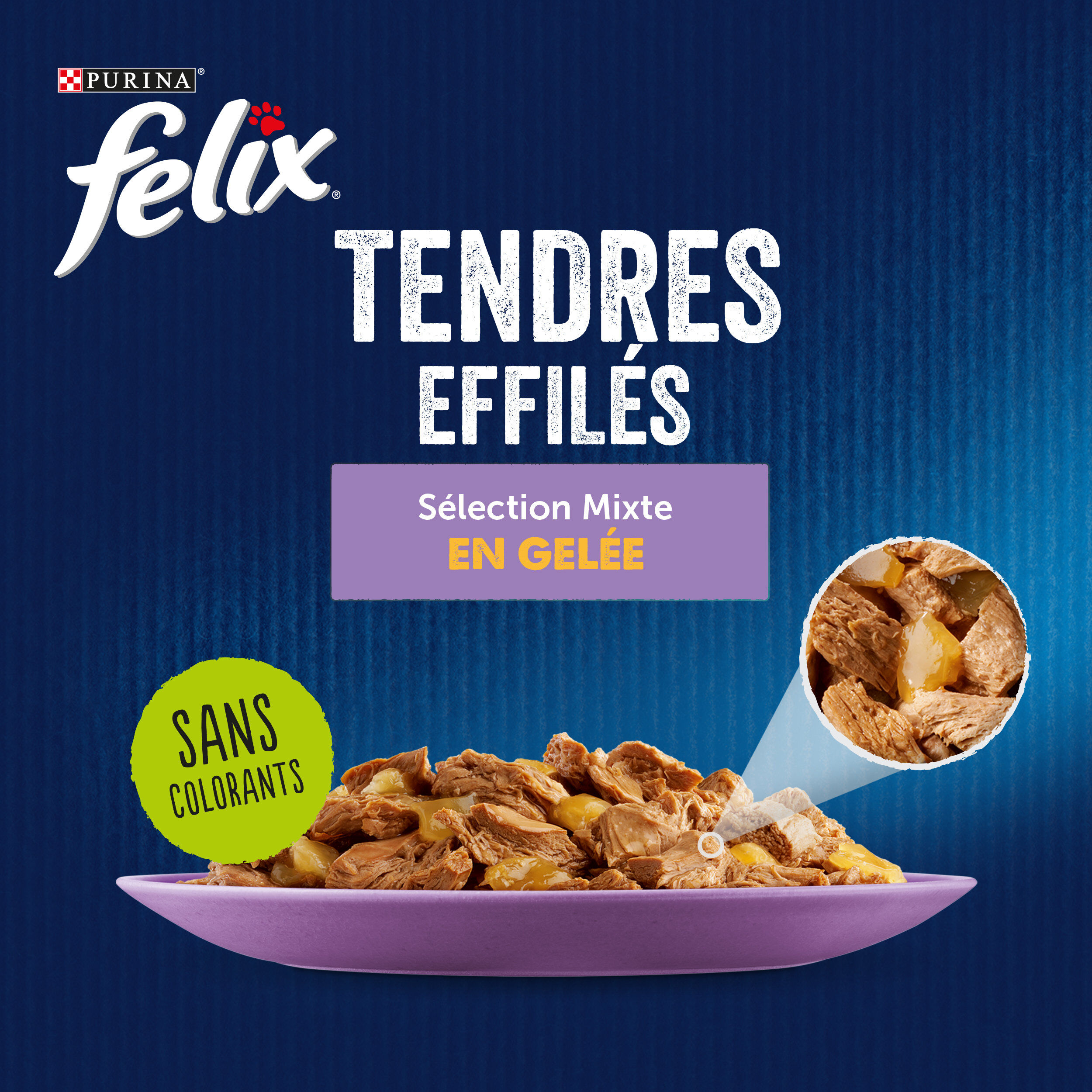 FELIX - Sachets fra&icirc;cheurs Tendres Effil&eacute;s en Gel&eacute;e Mixte pour Chats - 24x85g Image num&eacute;ro 6
