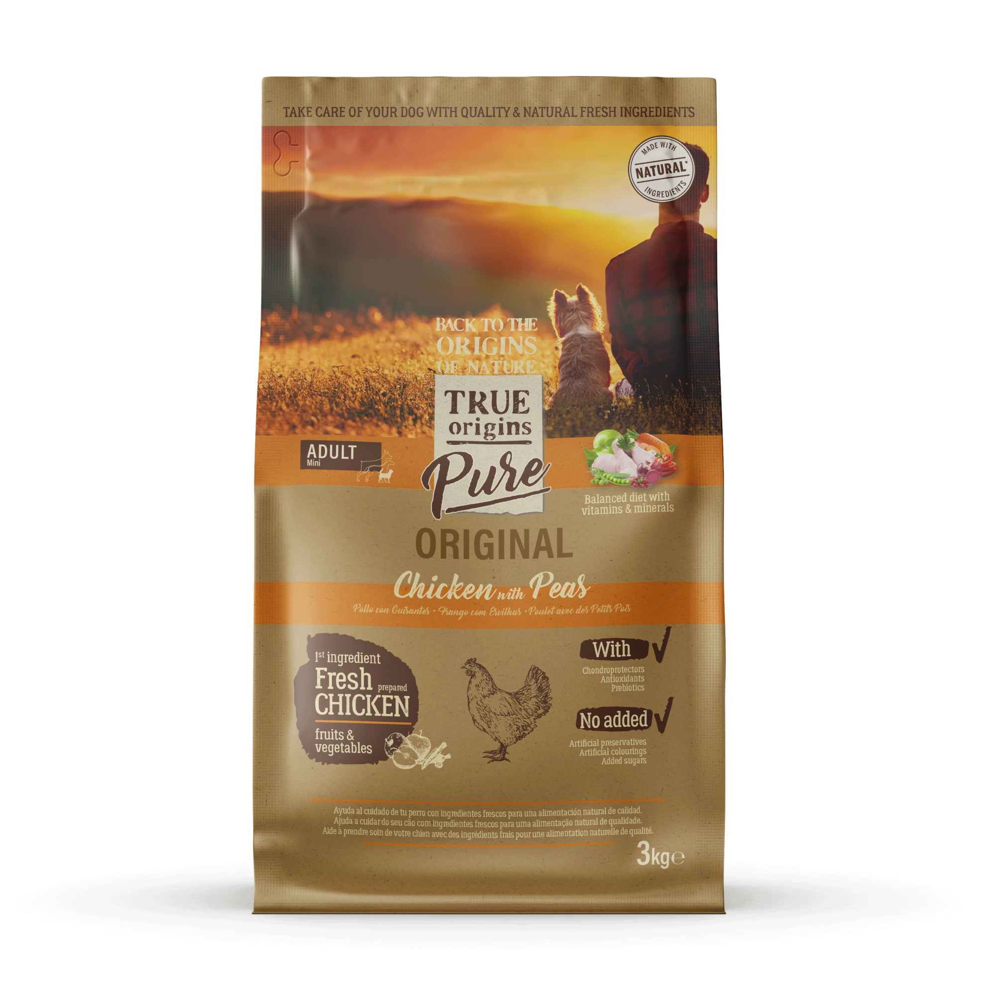 True Origins Pure - Croquettes Poulet et Pois pour Chien Adulte de Petite Race - 3kg Image num&eacute;ro 1