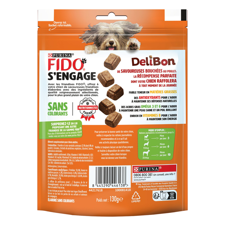 FIDO - Friandises DeliBon au Poulet pour Chiens - 130g Image numéro 2 FIDO - Friandises DeliBon au Poulet pour Chiens - 130g Image numéro 2
