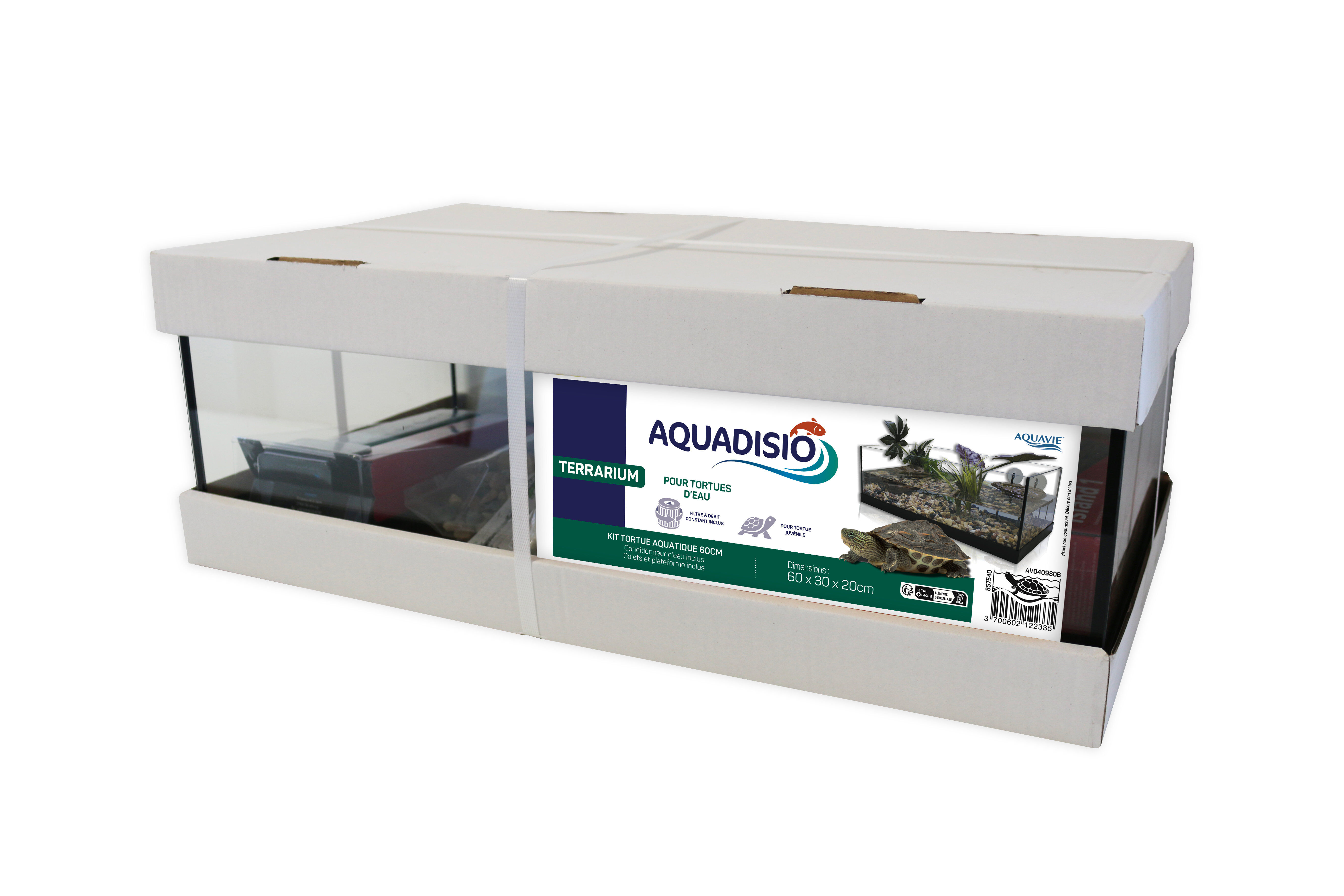 Aquadisio - Terrarium Kit Equip&eacute; pour Tortue Aquatique - 60cm Image num&eacute;ro 1