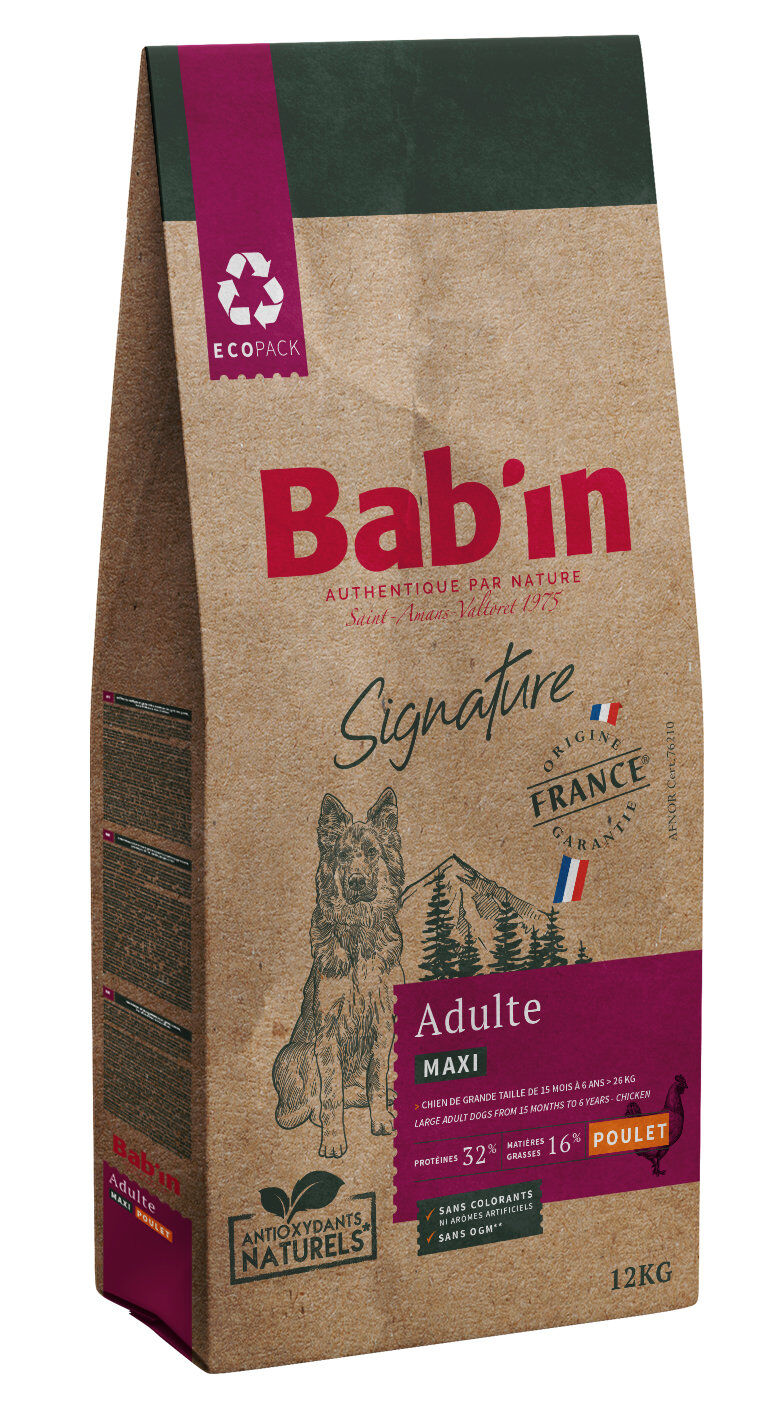 Bab'in -  Croquettes Poulet pour Chiens Maxi - 12kg Image num&eacute;ro 1