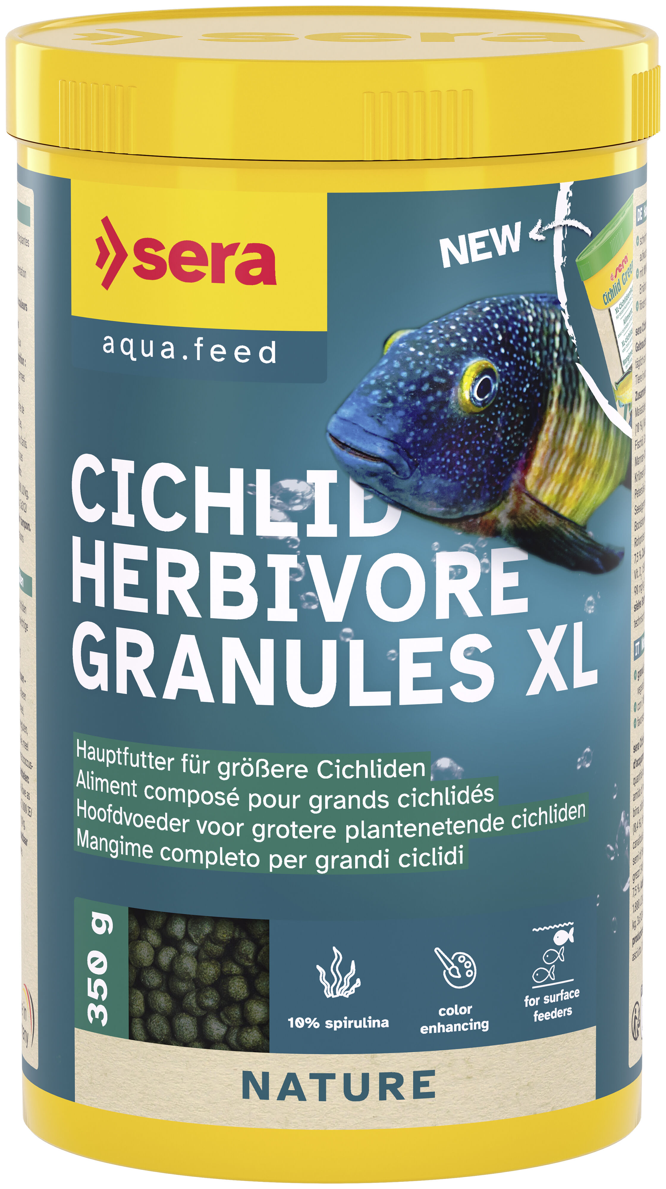 Sera - Aliments Cichlid Herbivore Granules XL pour Cichlid&eacute;s - 350g/1L Image num&eacute;ro 1