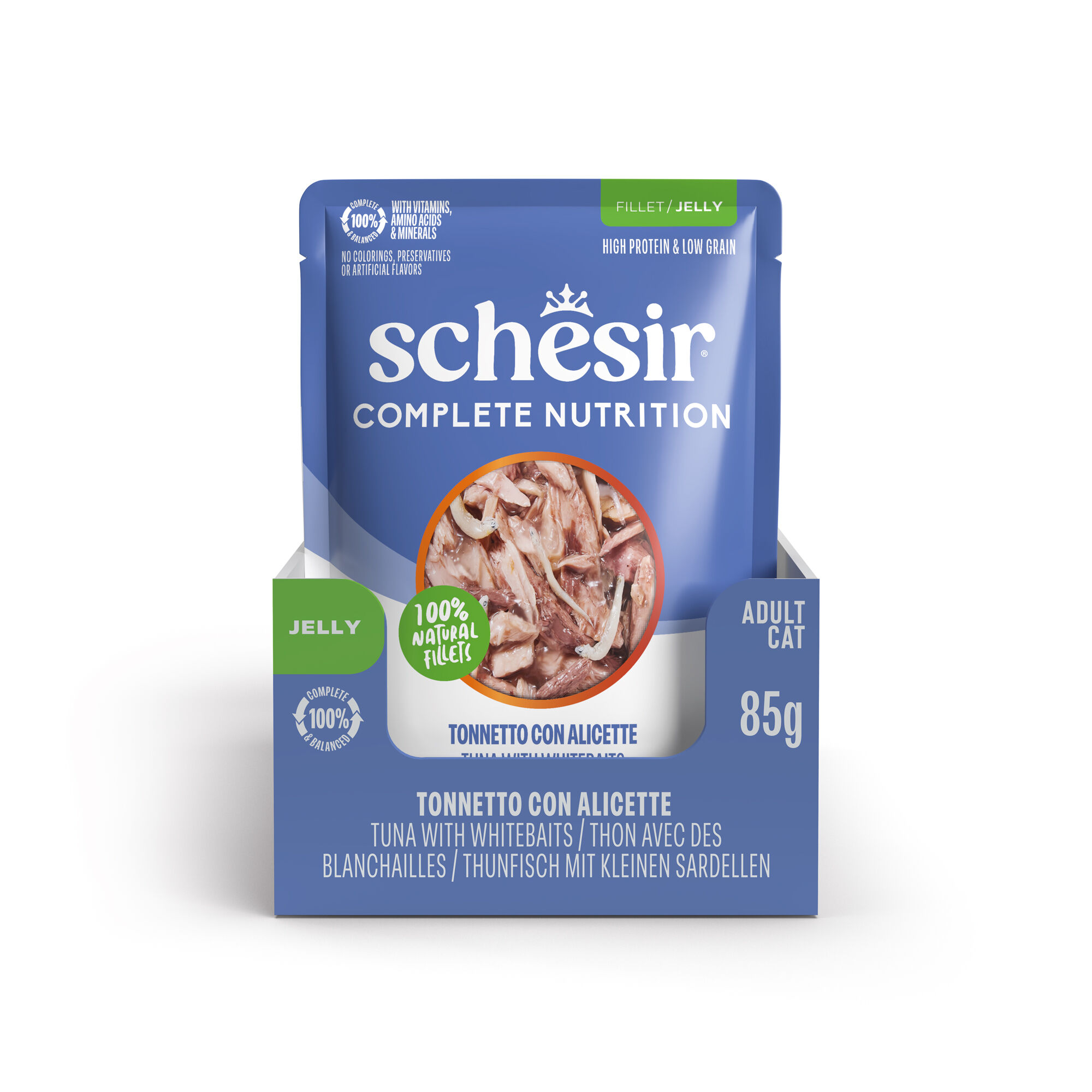 Schesir - Sachet en Gel&eacute;e Complete Nutrition Thon avec des Blanchailles pour Chats - 85g Image num&eacute;ro 4