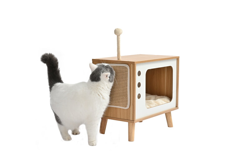 Leeby - Habitat Griffoir Meuble TV pour Chats - 48x28x60,5cm Image numéro 3 Leeby - Habitat Griffoir Meuble TV pour Chats - 48x28x60,5cm Image numéro 3