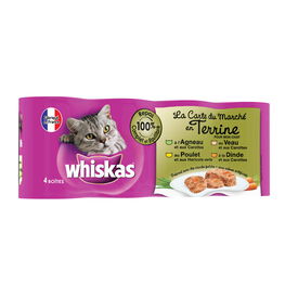 Whiskas - Boîtes La Carte du Marché en Terrine pour Chat - 4x400g