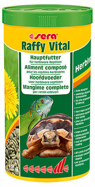 Sera - Aliments Composé Raffy Vital pour Tortues Terrestres et Reptiles Herbivores - 1L