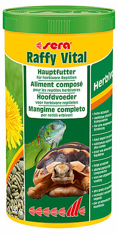 Sera - Aliments Composé Raffy Vital pour Tortues Terrestres et Reptiles Herbivores - 1L image number null