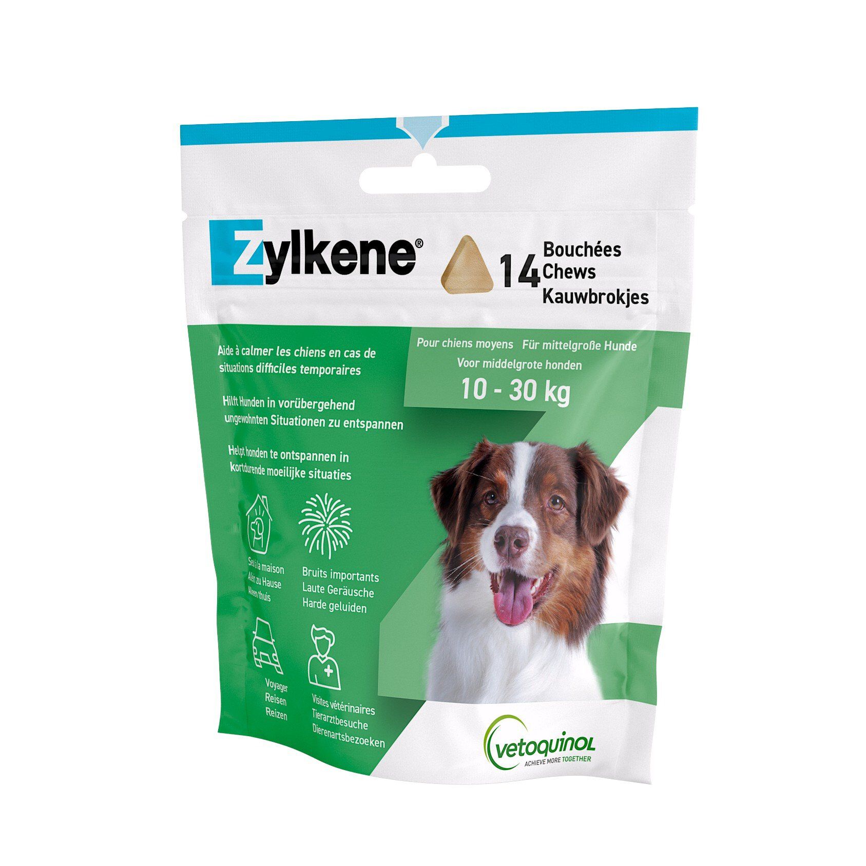 Vetoquinol - Bouch&eacute;es ZYLKENE CHEWS 225 MG pour Chiens Moyens - x14 Image num&eacute;ro 1