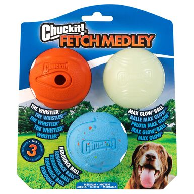 ChuckIt! - Pack 3 Balles Fetch Medley pour Chiens - M