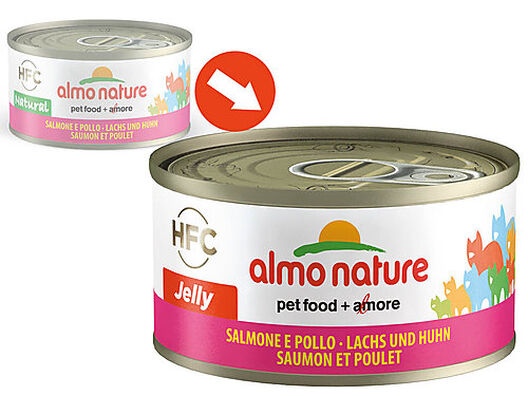 Almo Nature - Pâtée en Boîte HFC Jelly Saumon et Poulet pour Chat - 70g image number null
