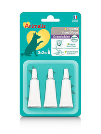 Animalis - Répulsif Insectifuge en Pipette pour Grand Chien - 3x2ml