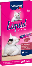 Vitakraft - Friandises Liquid Snack P&acirc;t&eacute;e de Foie + Bio pour Chats - 6x15g