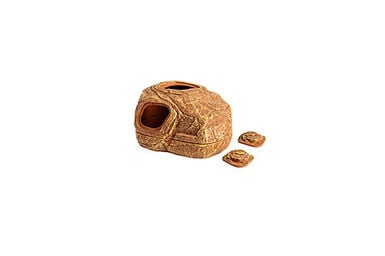 Reptizoo - Cave Cachette Multi-Fonctions 2 Entrées pour Reptiles - 15x12x10cm