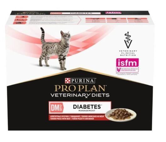 Pro Plan - Sachets Veterinary Diets DM ST/Ox Diabetes au Boeuf pour Chats - 10x85g Image num&eacute;ro 1