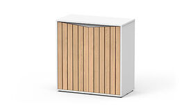 Aquatlantis - Meuble Prestige 80 - Blanc Portes Bois striés