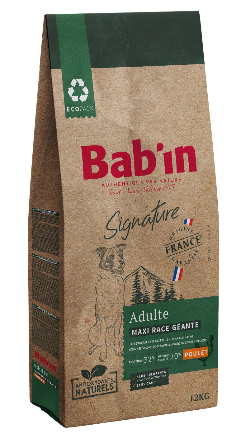 Bab'in -  Croquettes Poulet pour Chiens de Grandes Races - 12 kg Image num&eacute;ro 1