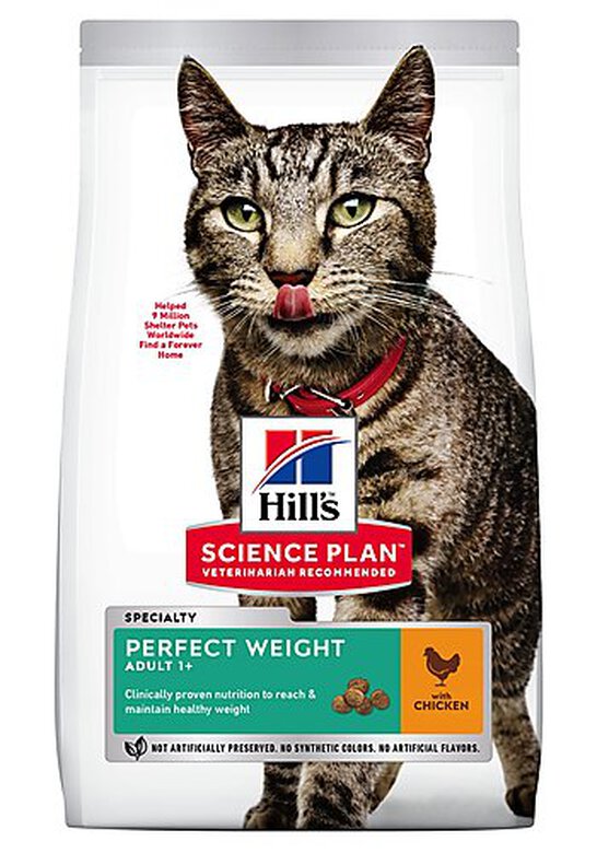 Hill's Science Plan - Croquettes Perfect Weight au Poulet pour Chat Adulte - 1,5Kg image number null