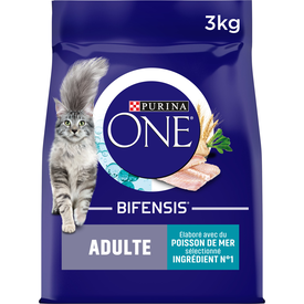 Purina One - Croquettes au Poisson et Céréales pour Chat Adulte - 3Kg
