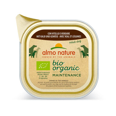 Almo Nature - Pâtée en Barquette Daily Menu Bio au Veau et Légumes pour Chien